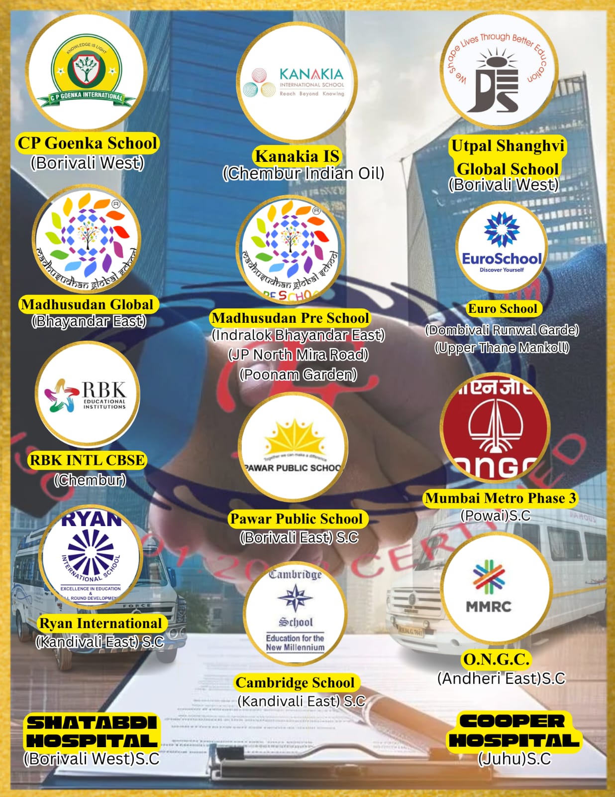 Institutions served by Famous Travels
